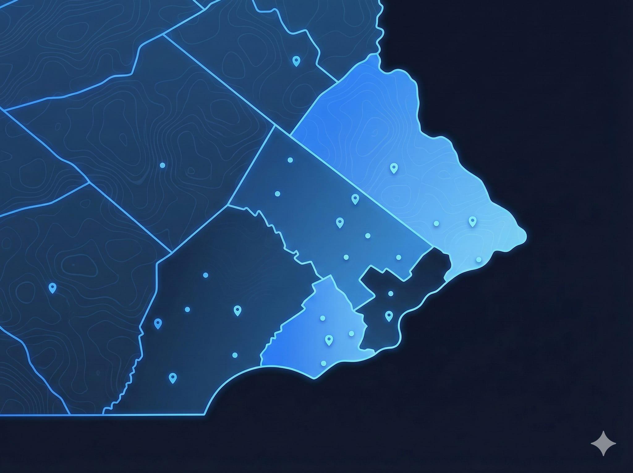 Map of Greater Philadelphia area service coverage